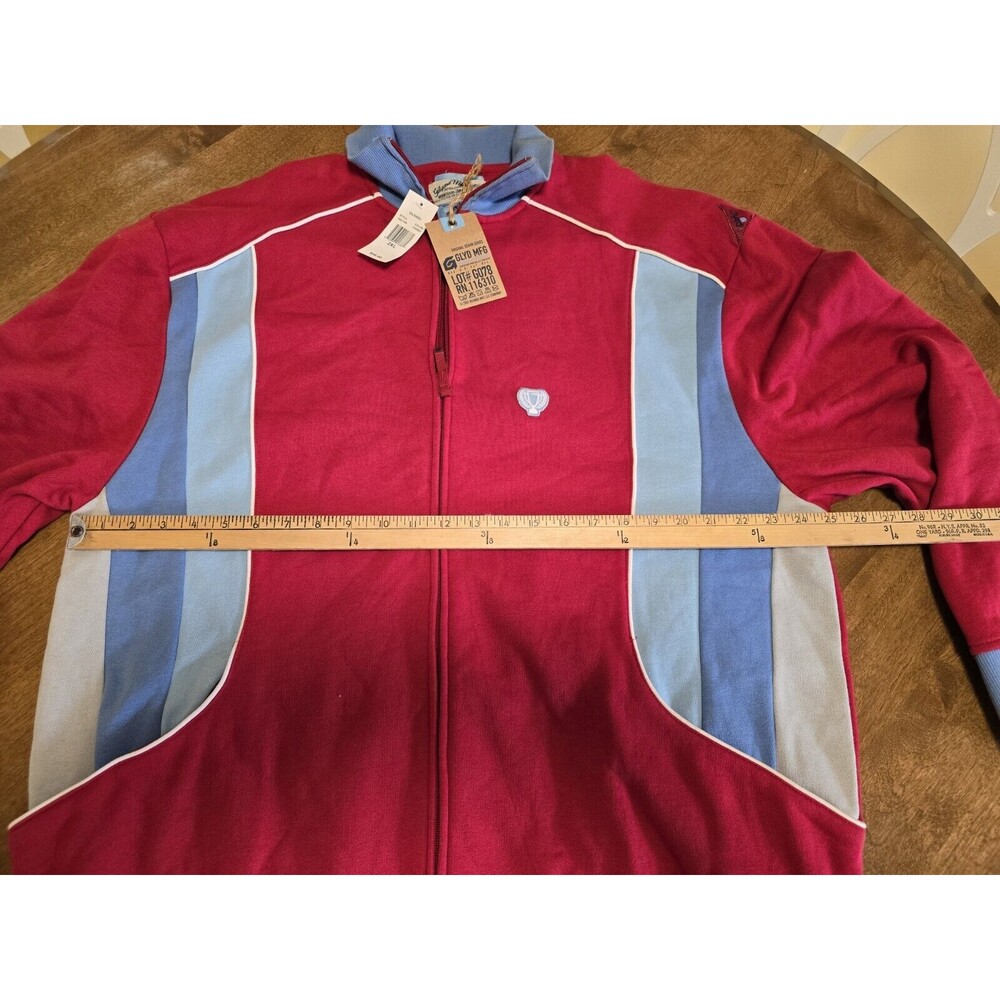 Gilyard Mfg 2XL Red Blue Full Zip Sweatshirt Logo Hip Hop Urban NWT Super Rare - Picture 10 of 17